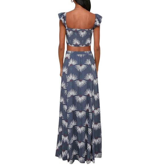 Lulus Trancoso Dusty Blue Floral Print Two-Piece Maxi Dress - XS - Picture 6 of 6